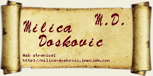 Milica Dosković vizit kartica